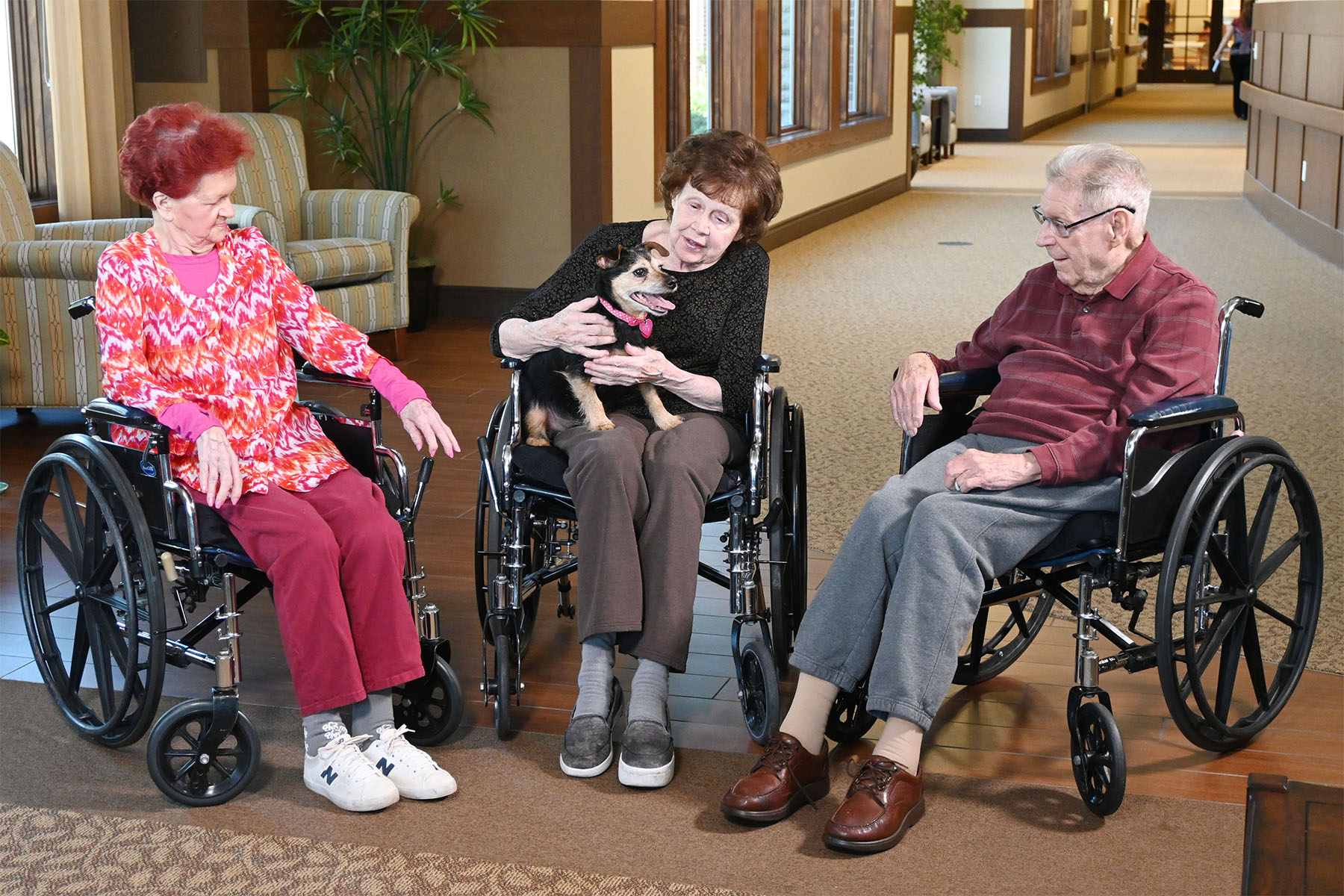 Miss Ivy with Residents at Woodside Lutheran Home